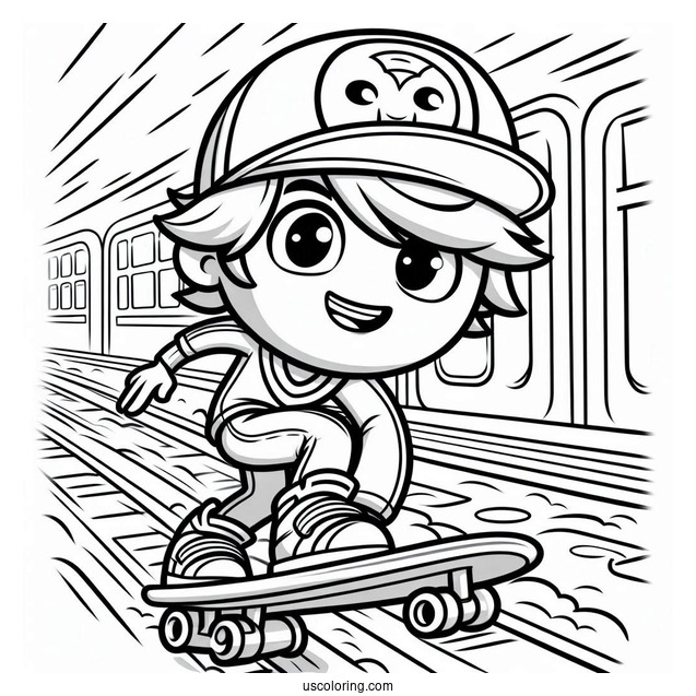 Subway Surfers Coloring Page Jake Racing Tricky