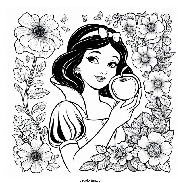 Detailed Snow White Coloring Page