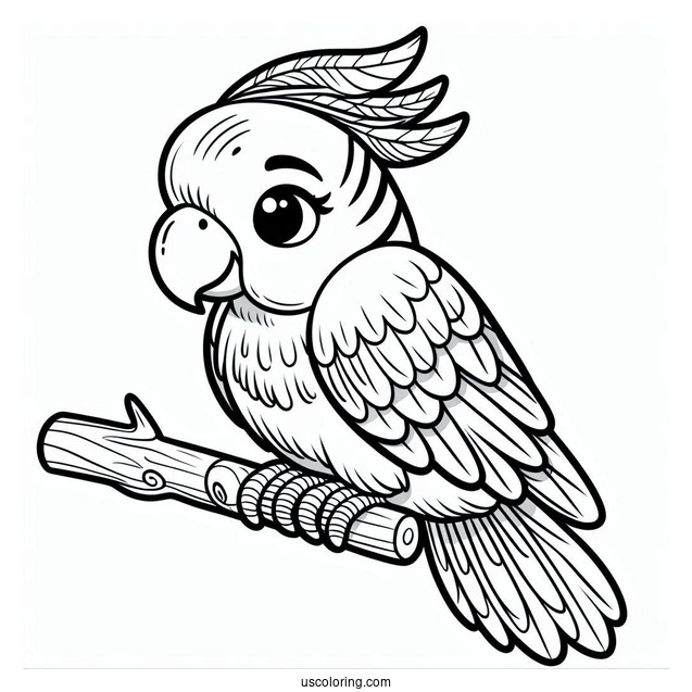 Easy Parrot To Color For Kids