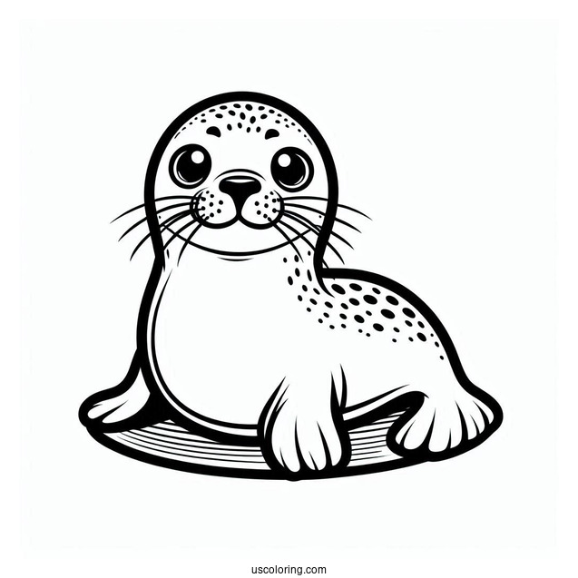 Easy Outline Of Baby Seal Coloring Page