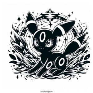 Umbreon VMax Dark Signal Pokemon Card Coloring Page
