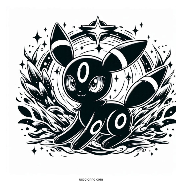 Umbreon VMax Dark Signal Pokemon Card Coloring Page