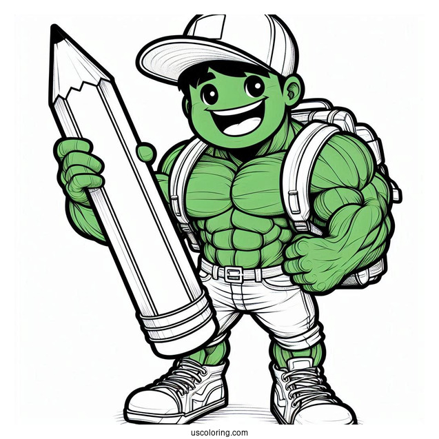 Easy Outline Of Hulk To Color For Young Kids