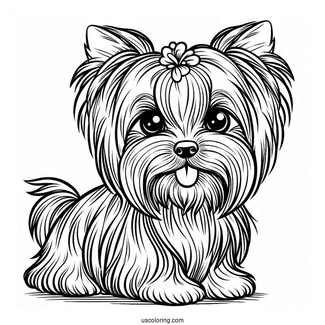 Yorkshire Terrier Coloring Page For Kids