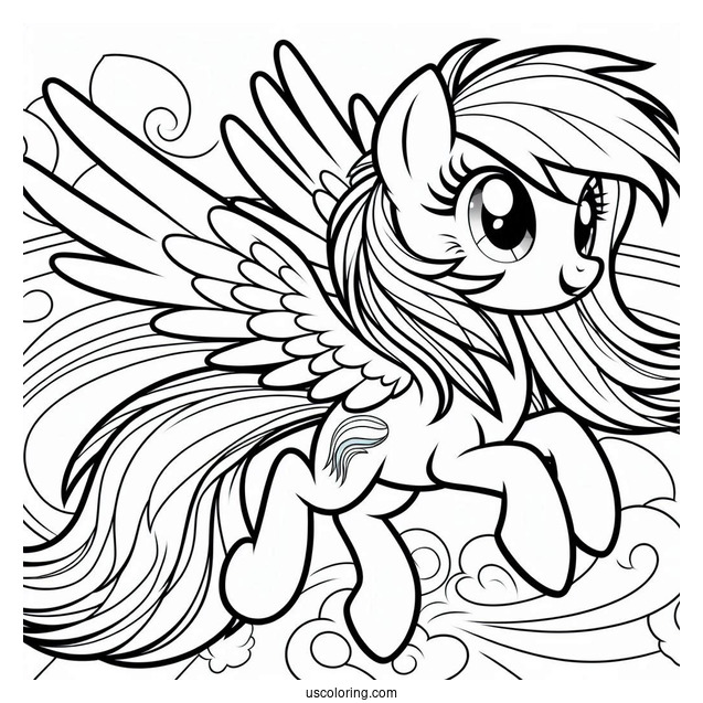 Rainbow Dash Coloring Page Equestria Girls Running