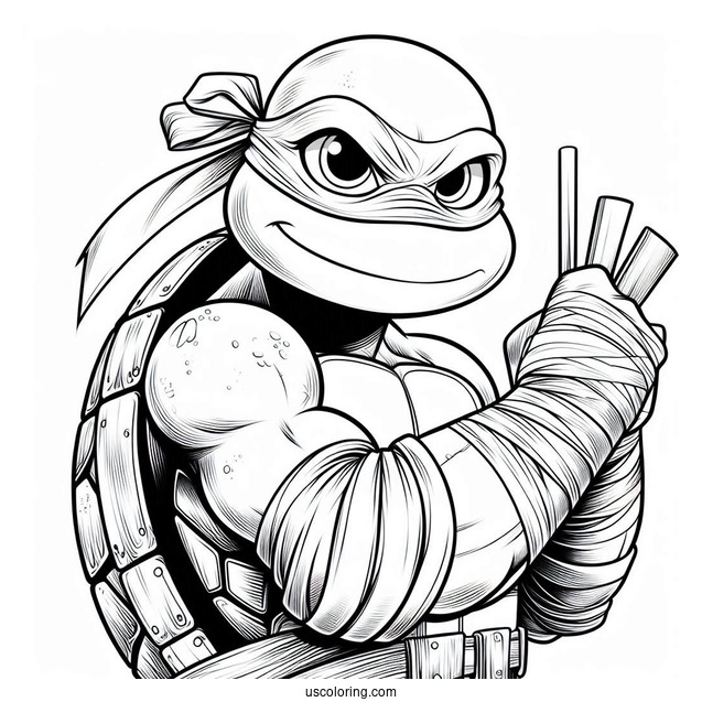 Ninja Turtles Coloring Page Of Young Leonardo