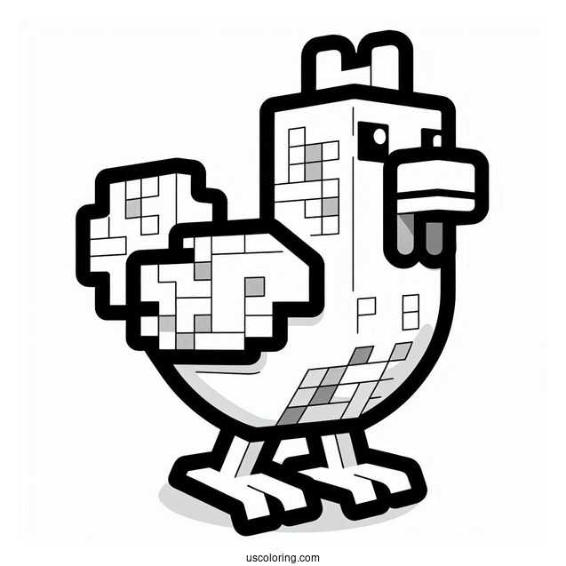 Minecraft Chicken Coloring Sheet