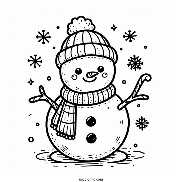 Aesthetic Snowman To Color