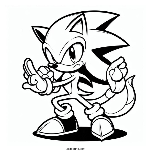Espio the Chameleon Fighting Stance Coloring Page