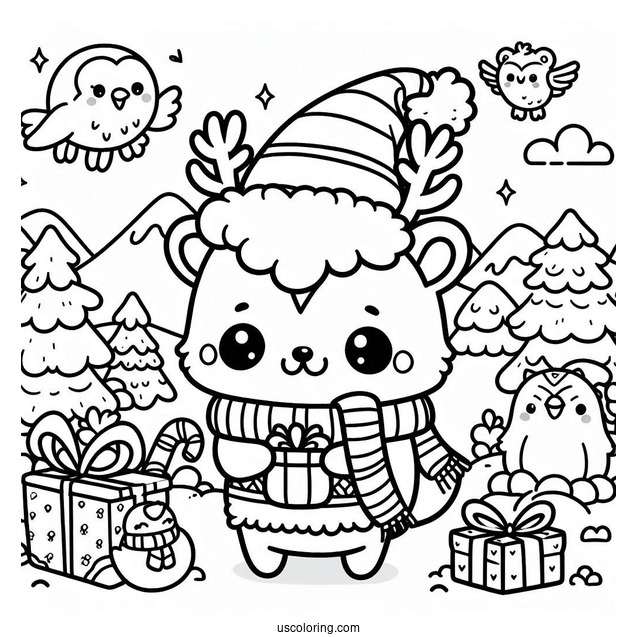 Kawaii North Pole Coloring Page Animals For Kids