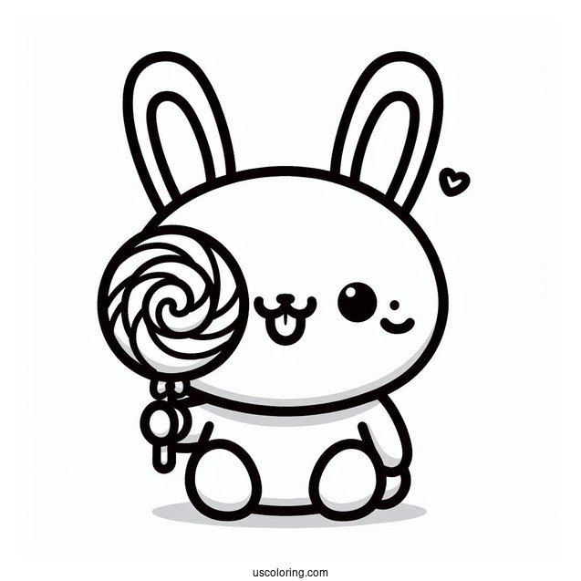 Sunny Bunnies Coloring Page Of Kawaii Big Boo With Lollipop For Kids