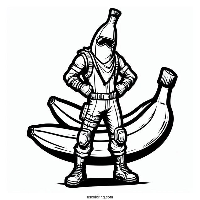Fortnite Banana Wearing Suit Coloring Page