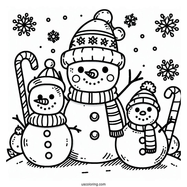 Merry Christmas Snowman Coloring Sheet For Kids