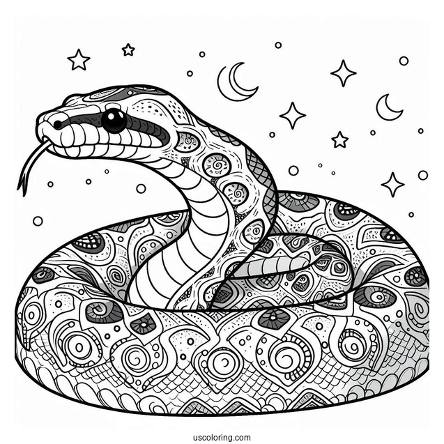 Boa Constrictor Snake To Color