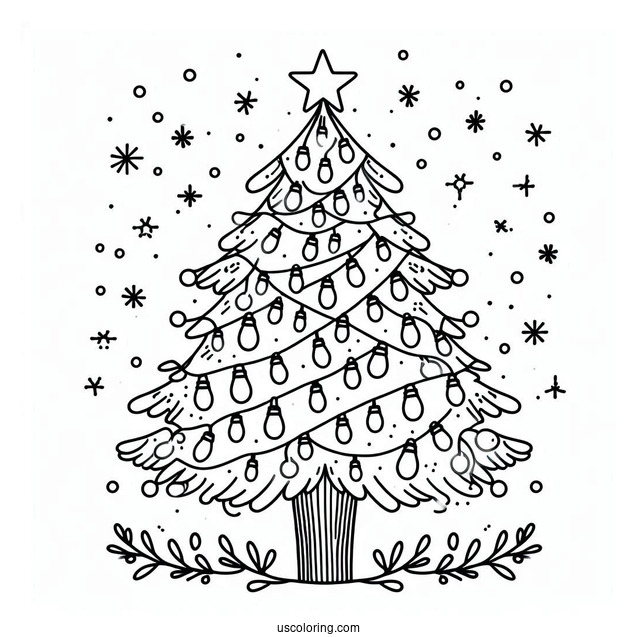 Christmas Lights In The Shape Of a Tree