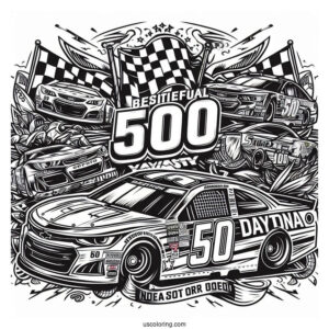 NASCAR Coloring Page Of Daytona 500 Logo