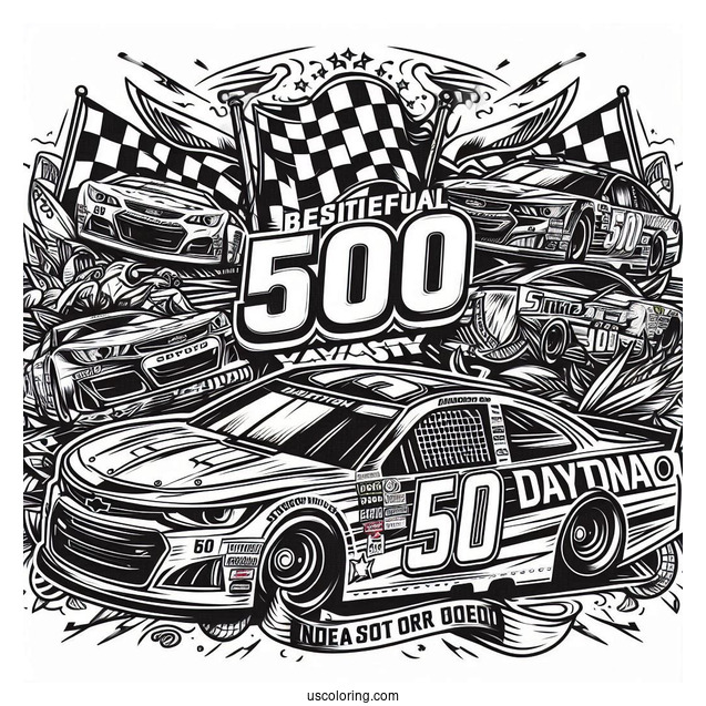NASCAR Coloring Page Of Daytona 500 Logo