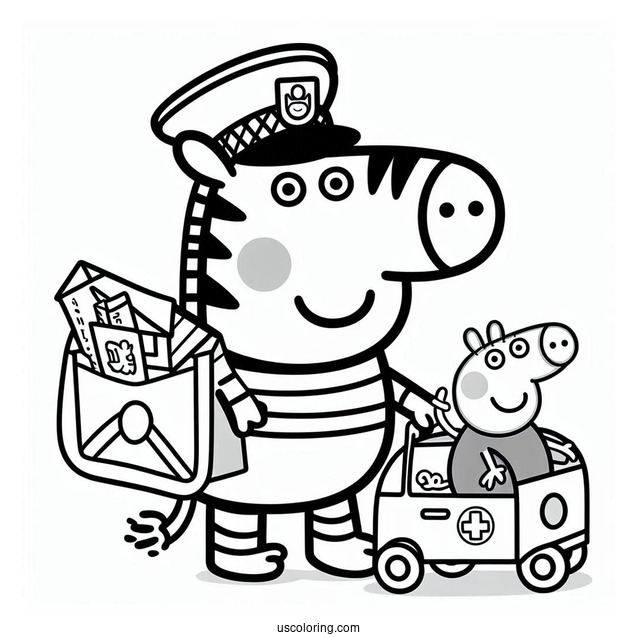 Mr Zebra Delivering Mail To Peppa