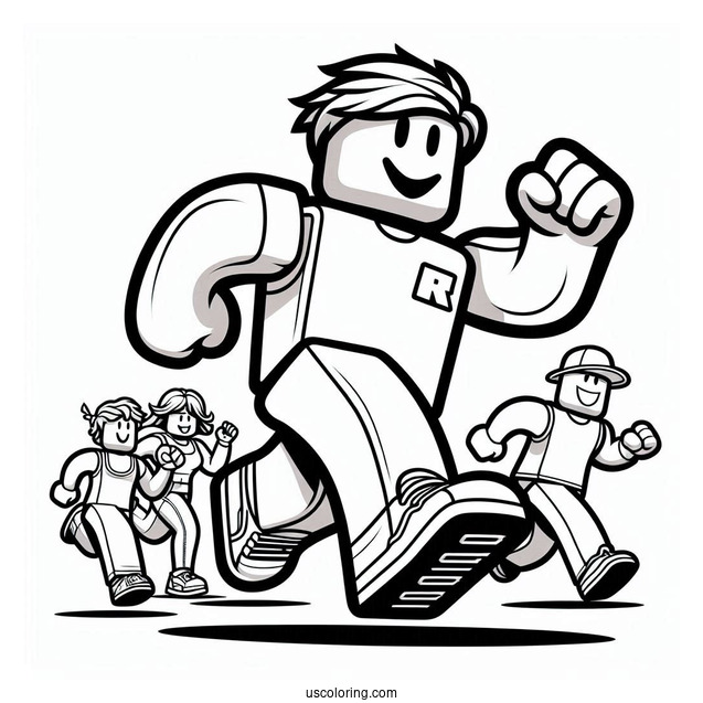 Running Characters With Roblox Logo