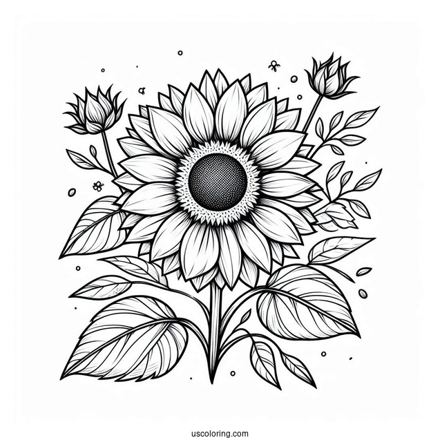 Simple Sunflower Coloring In
