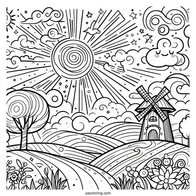 Sprunki Coloring Page Of Sky For Preschoolers