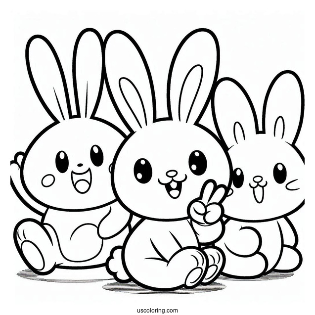Sunny Bunnies Coloring Page Of S MARTY Making Peace Sign
