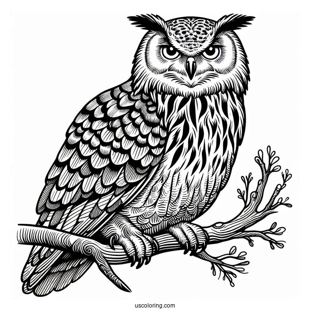Eurasian Eagle-Owl Coloring Sheet