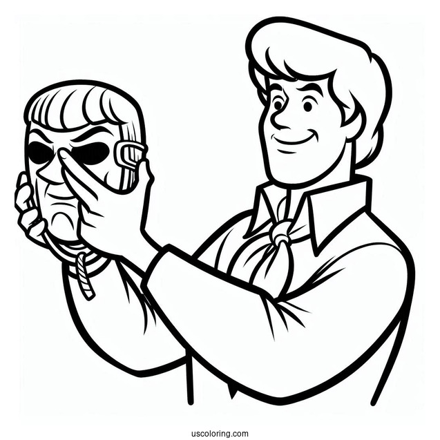 Fred Unmasking A Villain Coloring Page