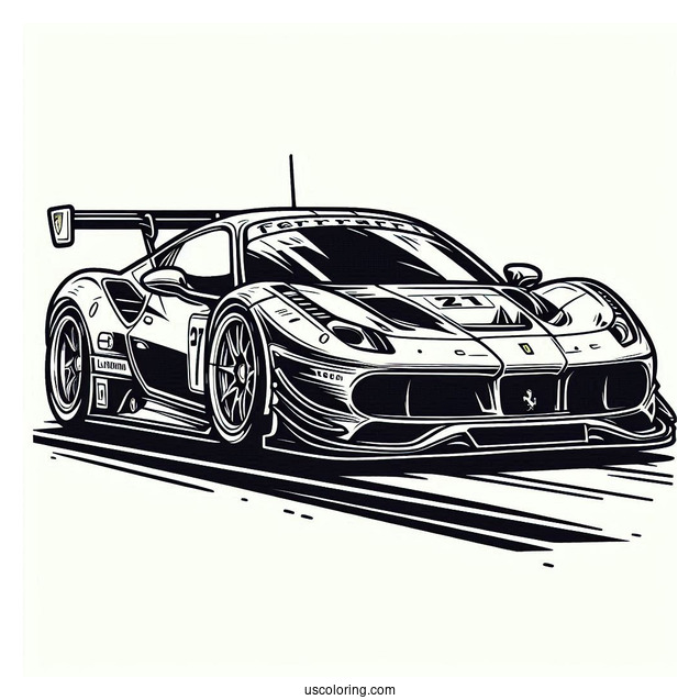 Ferrari Race Car Coloring Page