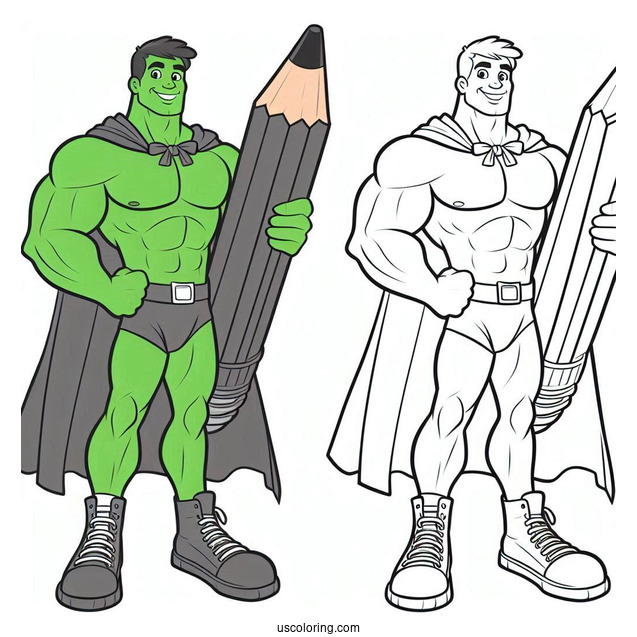 Simple Outline Of Incredible Hulk For Preschoolers