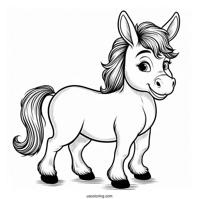 Donkey As a Horse Coloring Page