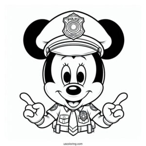 Mickey Mouse Police Officer Coloring Page