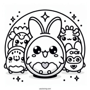 Tamagotchi Coloring Page With Sanrio Characters