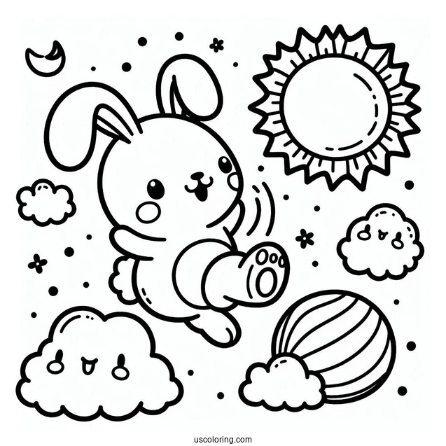Sunny Bunnies Coloring Page Of Easy Big Boo Jumping For Preschoolers