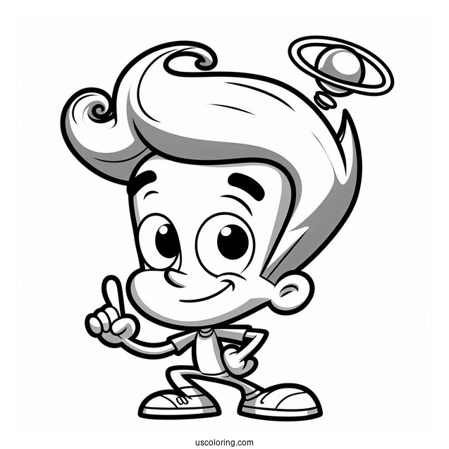 Nickelodeon Coloring Page Of Easy Jimmy Neutron For Preschoolers