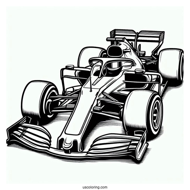 F1 Sports Race Car Coloring Page