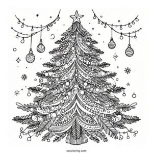 Large Christmas Tree With Lights And Decorations