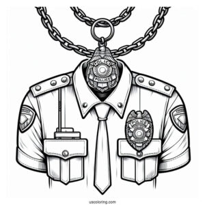 Hanging Police Officer Badge On Chain