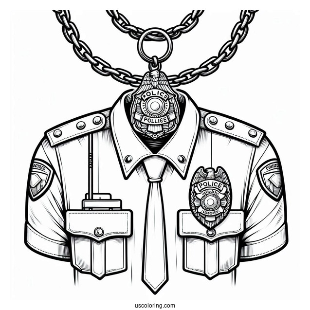 Hanging Police Officer Badge On Chain
