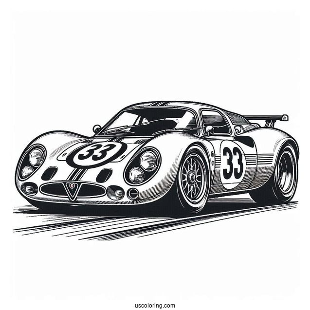 Alfa Romeo Race Car Coloring Sheet