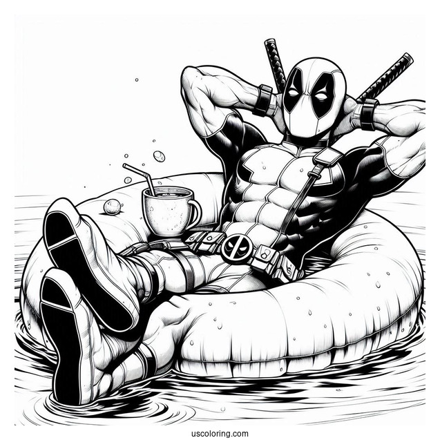 Deadpool Relaxing In Pool