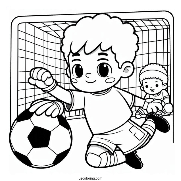 Kid Goal Keeper To Color