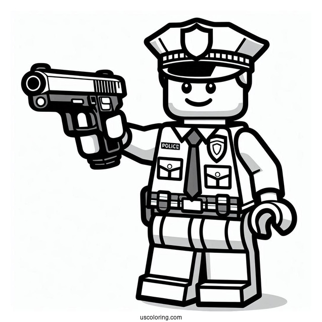Lego Police Officer To Color