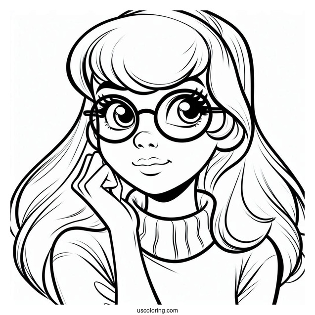 Coloring Sheet Of Velma Dinkley Character