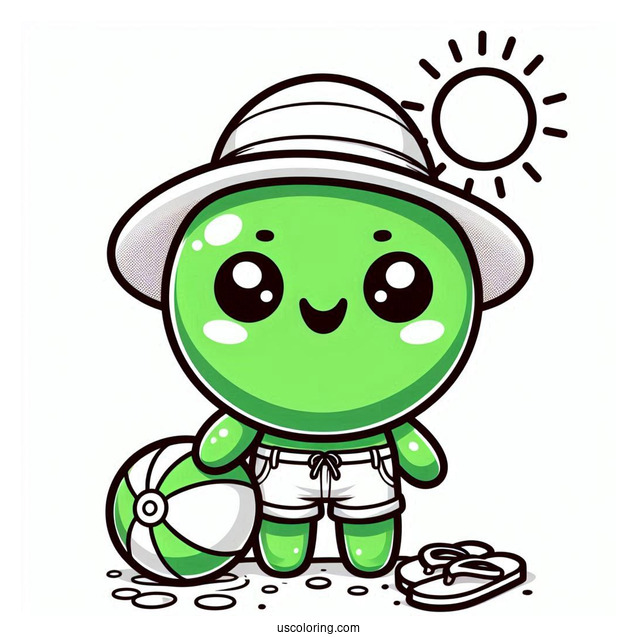 Smiling Chibi Hulk Coloring Page Under The Sun For Kids