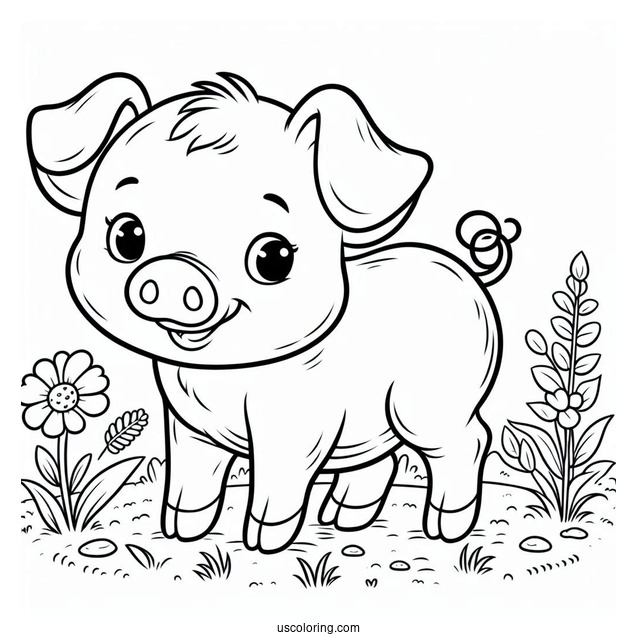 Piglet Coloring Page For Kids