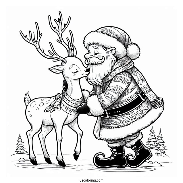 Santa Comforting Dancer The Reindeer