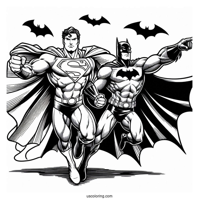 Superman Vs Batman Coloring Page