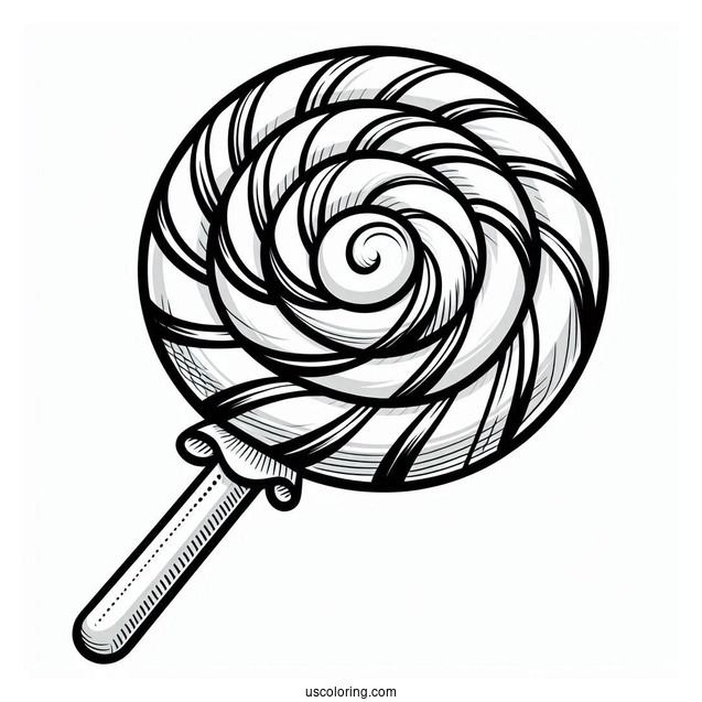 Simple Outline Of a Candy Lollipop