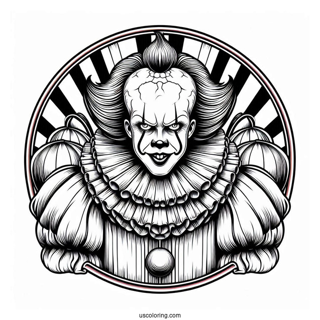 Pennywise Coloring Page Vintage Circus Poster